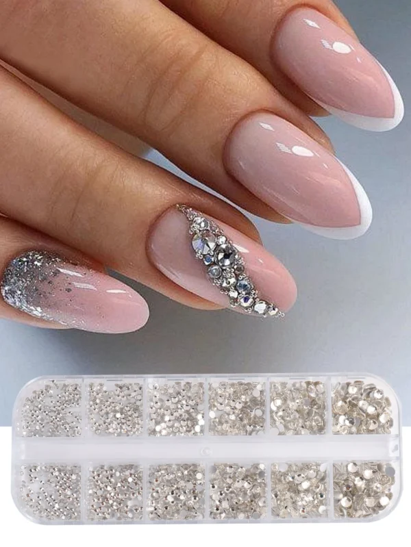 12 grilles strass blancs – Image 2