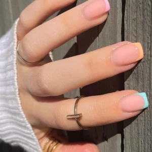24 pcs ongles amande dégradé rose