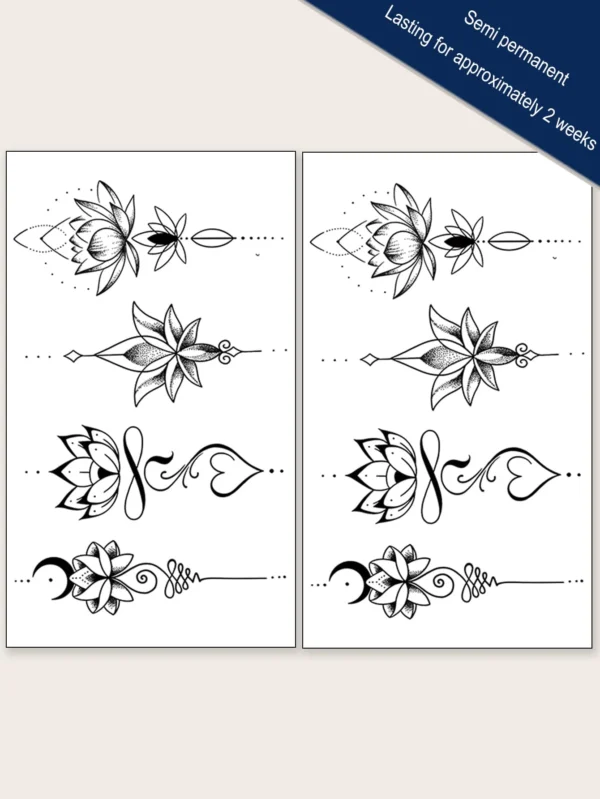 2 pcs tatouages lotus bleu – Image 2