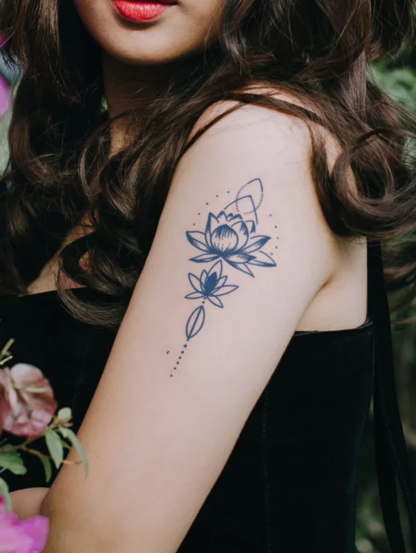 2 pcs tatouages lotus bleu – Image 3