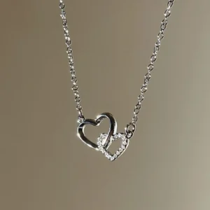 Collier Cœur Double Zircone