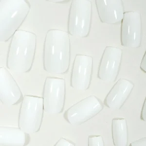 24 pcs ongles carrés French blancs