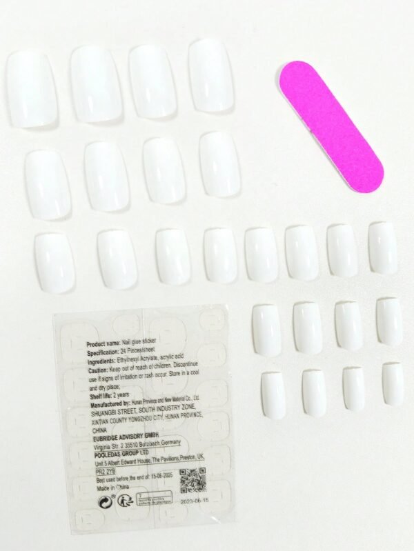 24 pcs ongles carrés French blancs – Image 3