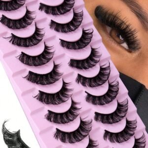 10 Paires De Bandes De Cils Russes