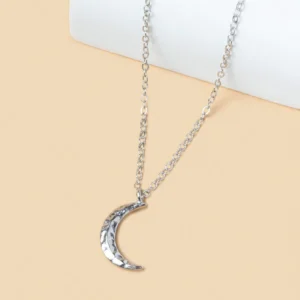Collier Lune Argent Inox