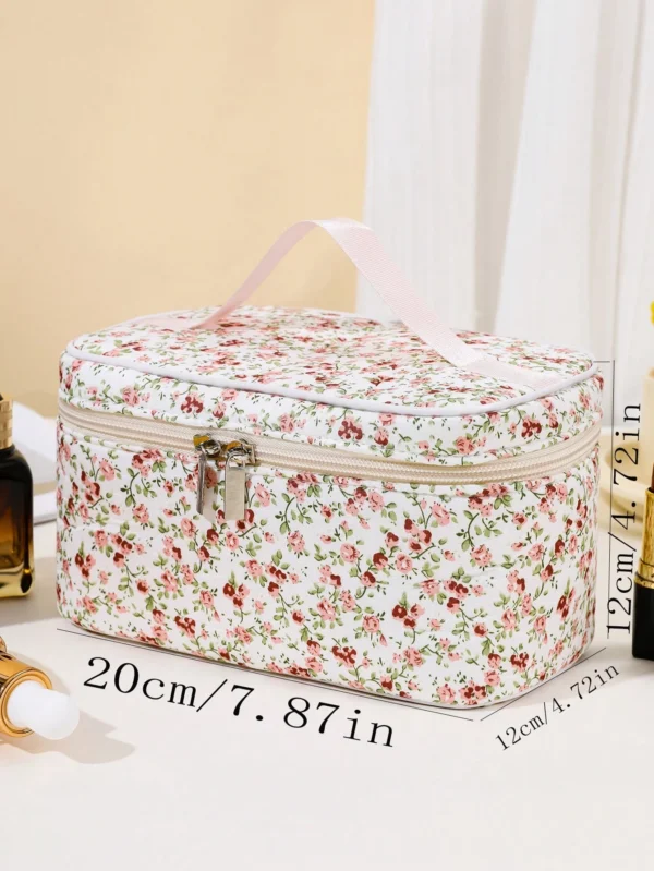 1 pcs sac maquillage pliable floral – Image 3