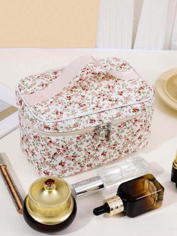 1 pcs sac maquillage pliable floral – Image 4
