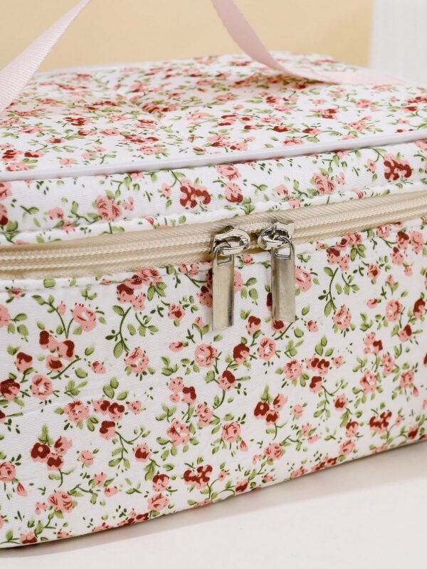 1 pcs sac maquillage pliable floral – Image 5
