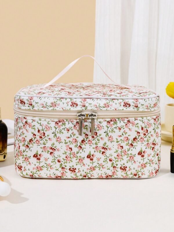 1 pcs sac maquillage pliable floral