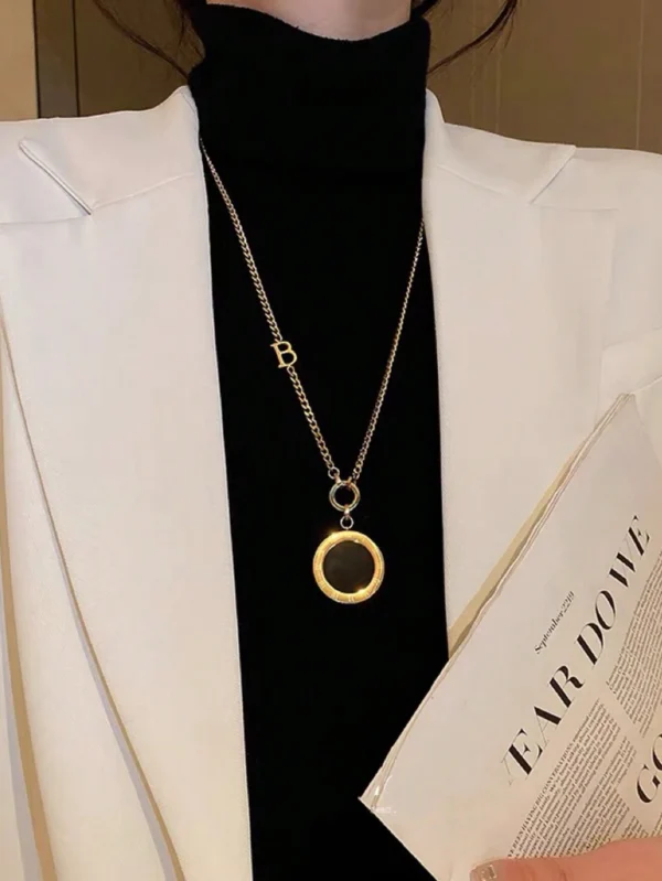 Collier Noir Blanc Double – Image 6
