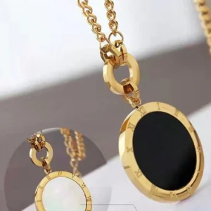 Collier Noir Blanc Double