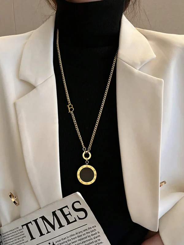 Collier Noir Blanc Double – Image 7
