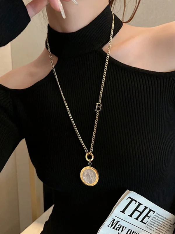 Collier Noir Blanc Double – Image 3