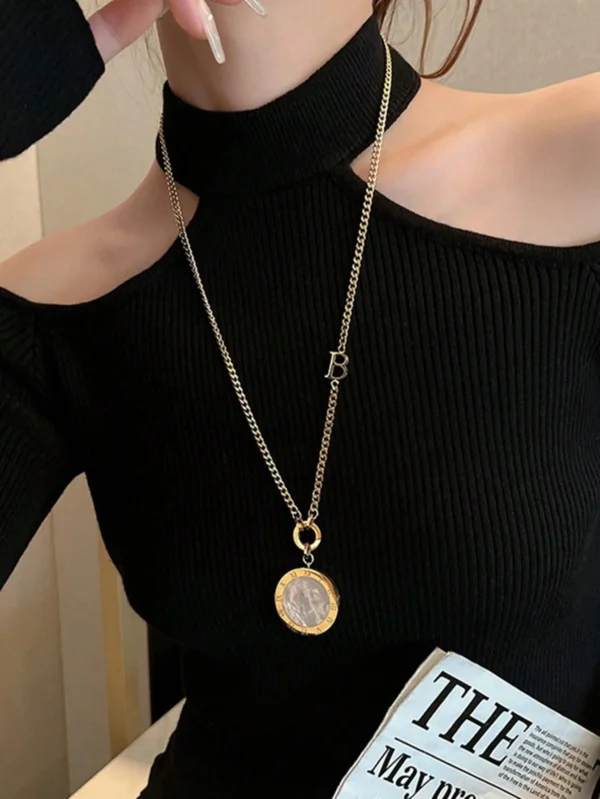 Collier Noir Blanc Double – Image 17