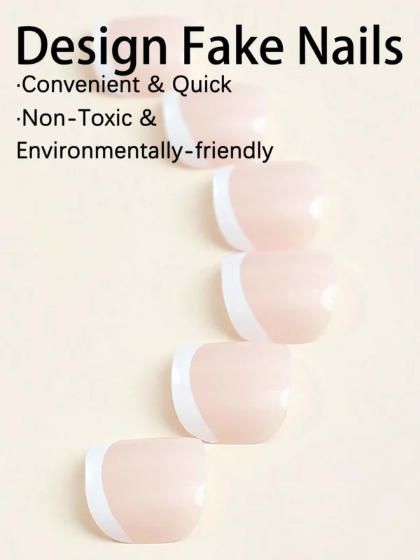 24 pcs ongles orteils French blancs – Image 4