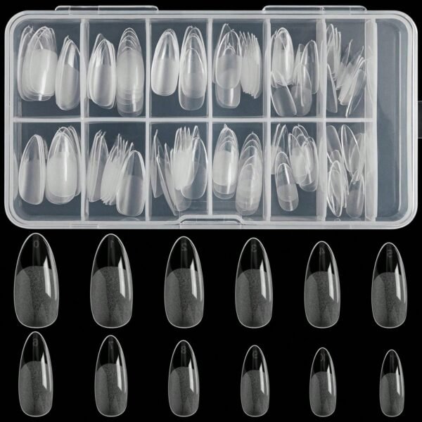 120 pcs ongles amande mats transparents