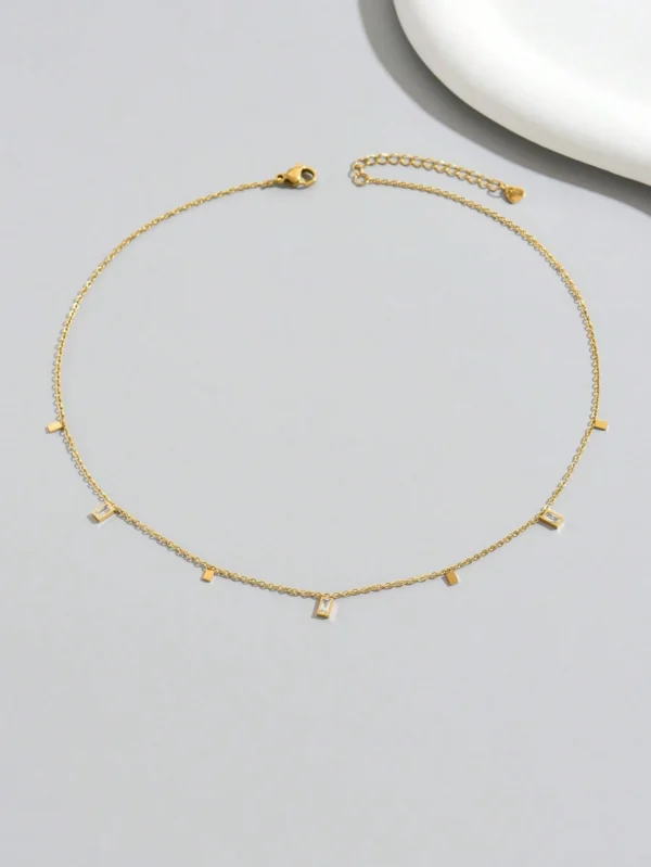 Collier Rectangle Simple Femme – Image 2