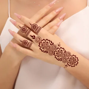 2 feuilles tattoos henné brun