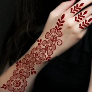 1 pc tatouage fleurs maroon