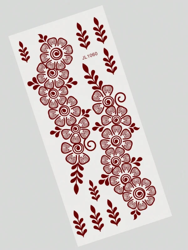 1 pc tatouage fleurs maroon – Image 5