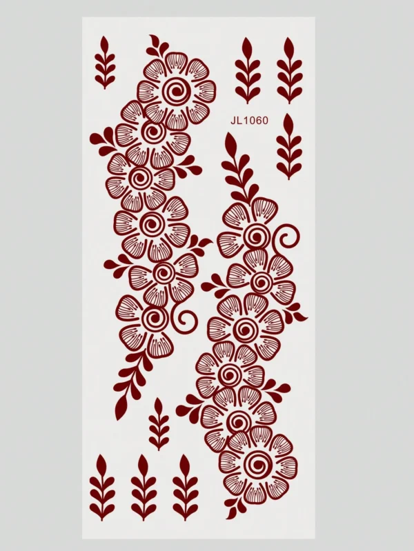 1 pc tatouage fleurs maroon – Image 3