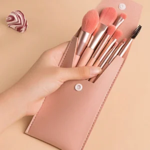 8 pcs pinceaux rose corail