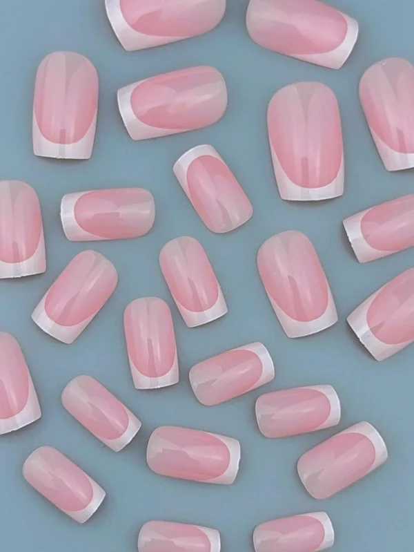 24 pcs ongles courts French blancs – Image 3