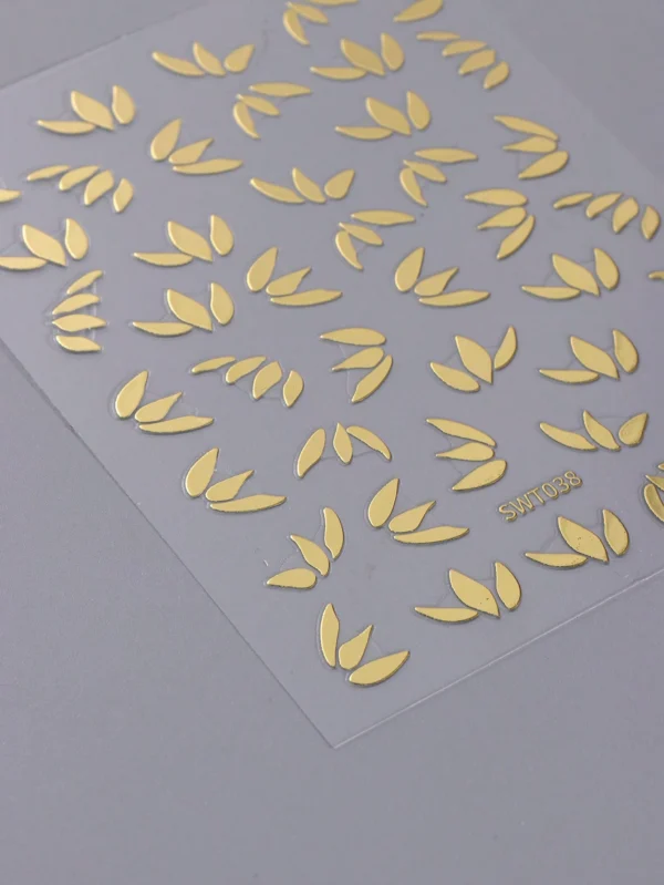 2 pcs Autocollants feuilles dorées – Image 7