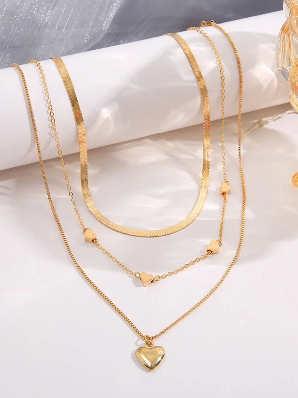 Collier Cœur Multicouche Serpent – Image 3