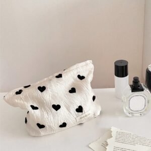 1 pc sac cœur noir cosmétique