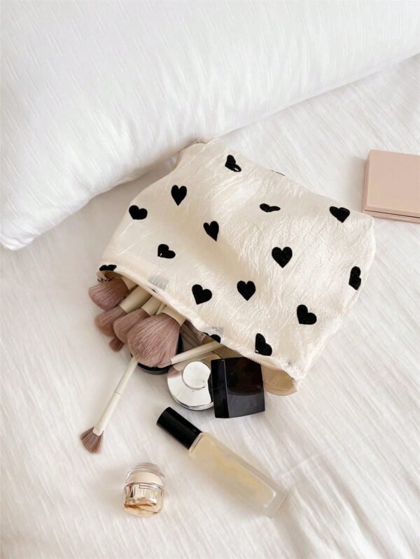 1 pc sac cœur noir cosmétique – Image 3