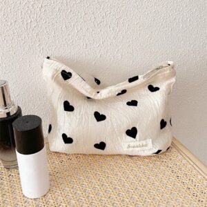 1 pc sac cœur noir cosmétique