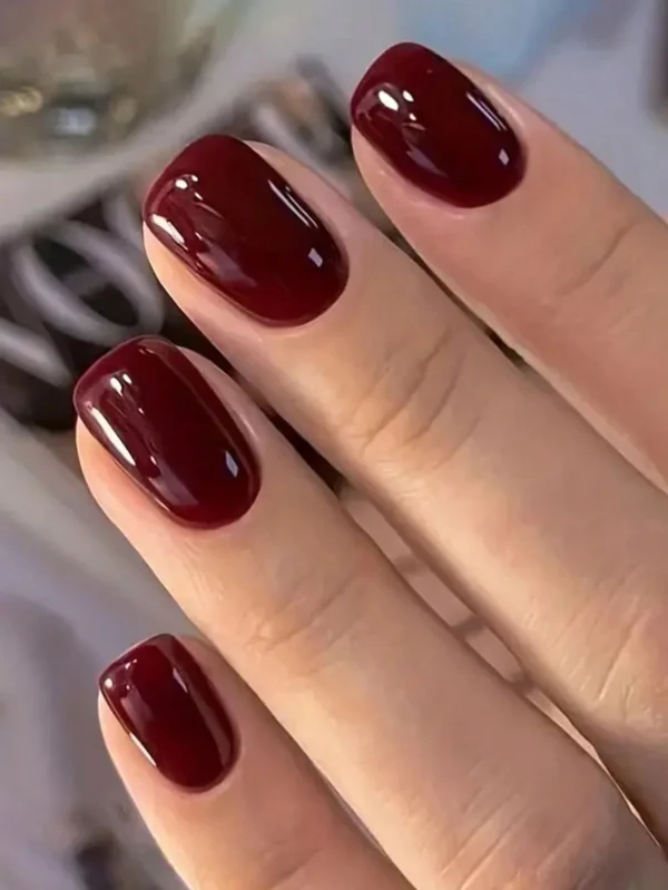 24 pcs ongles rouges colle stickers