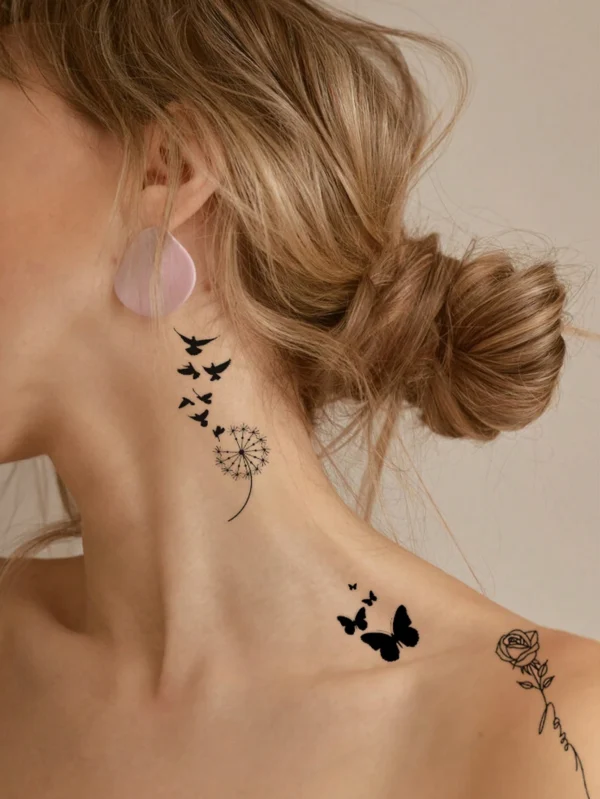 6 pcs tatouages papillon fleur – Image 5