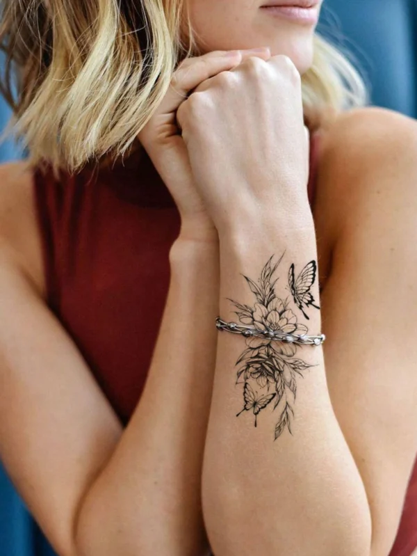 6 pcs tatouages papillon fleur – Image 6