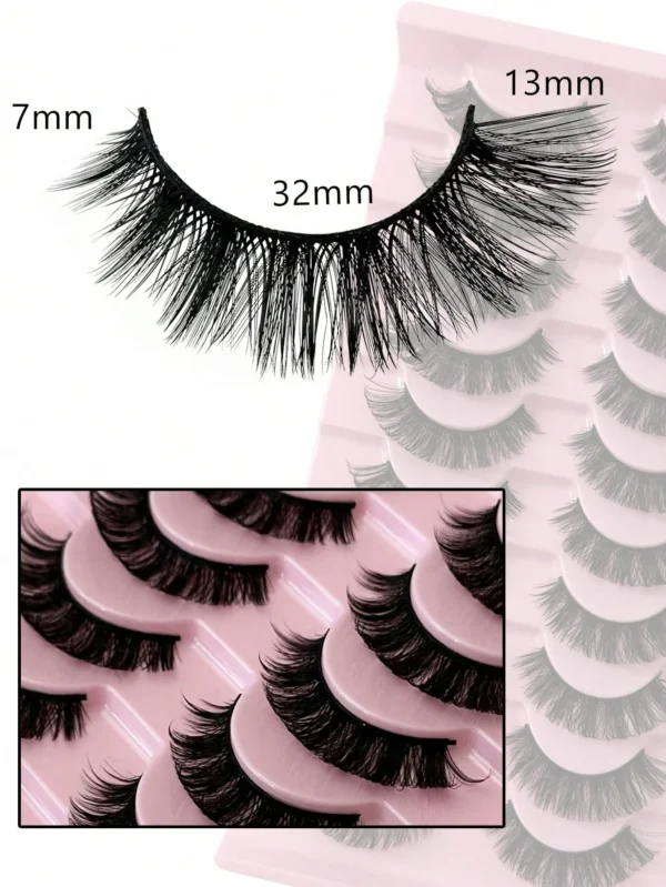 10 paires cils synthétiques vison DD – Image 3