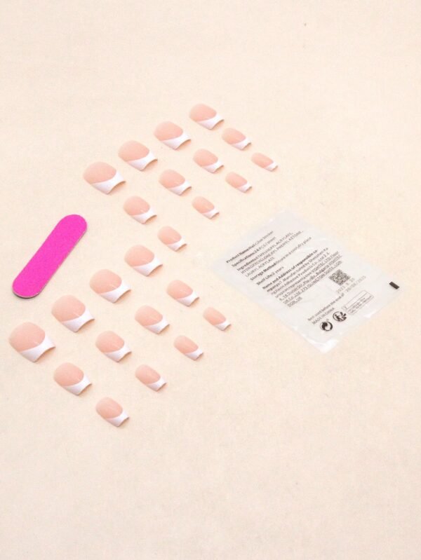 24 pcs ongles blancs français – Image 5