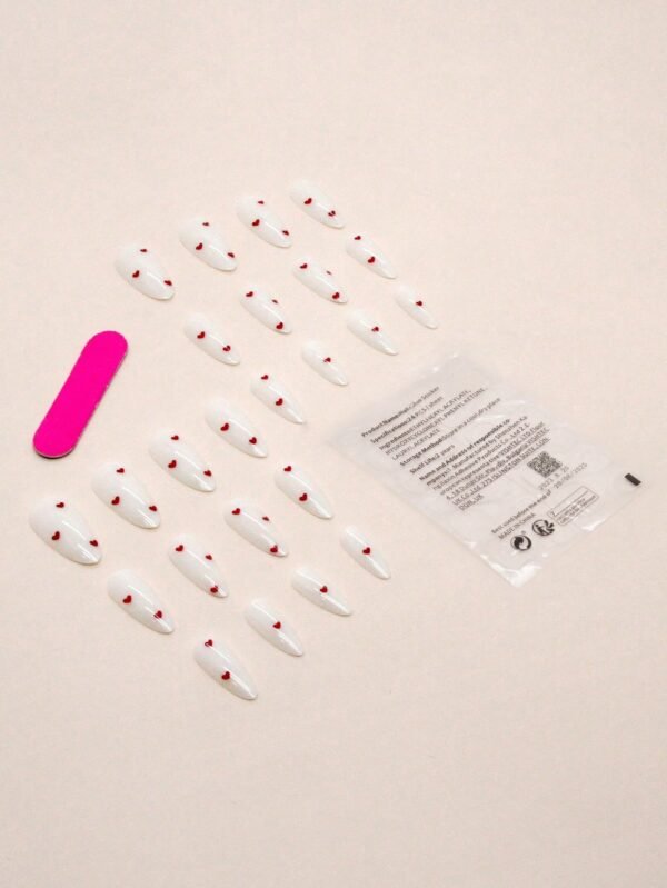 24 pcs faux ongles amande rouge – Image 5