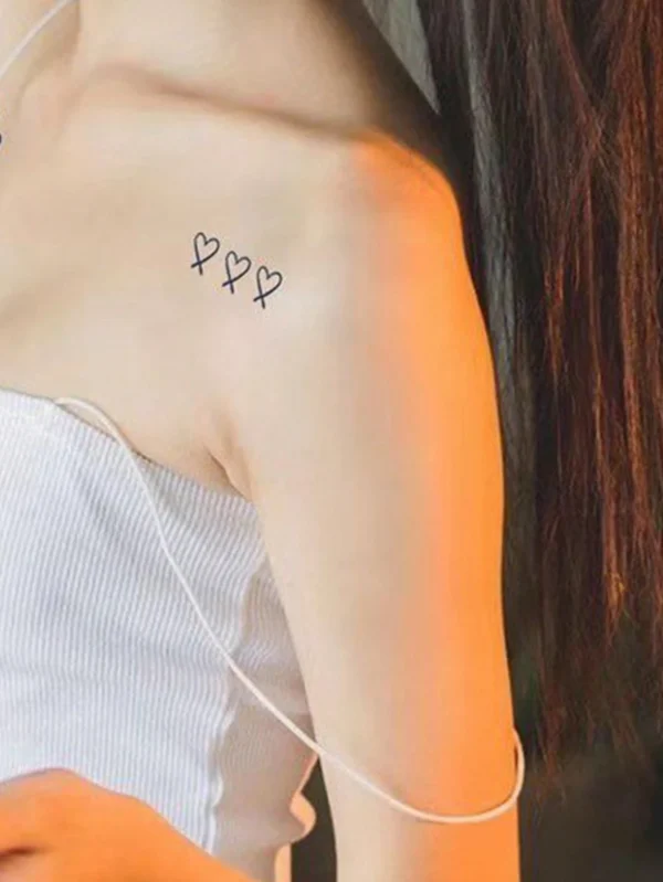 2 pcs tattoos cœur bleus – Image 4