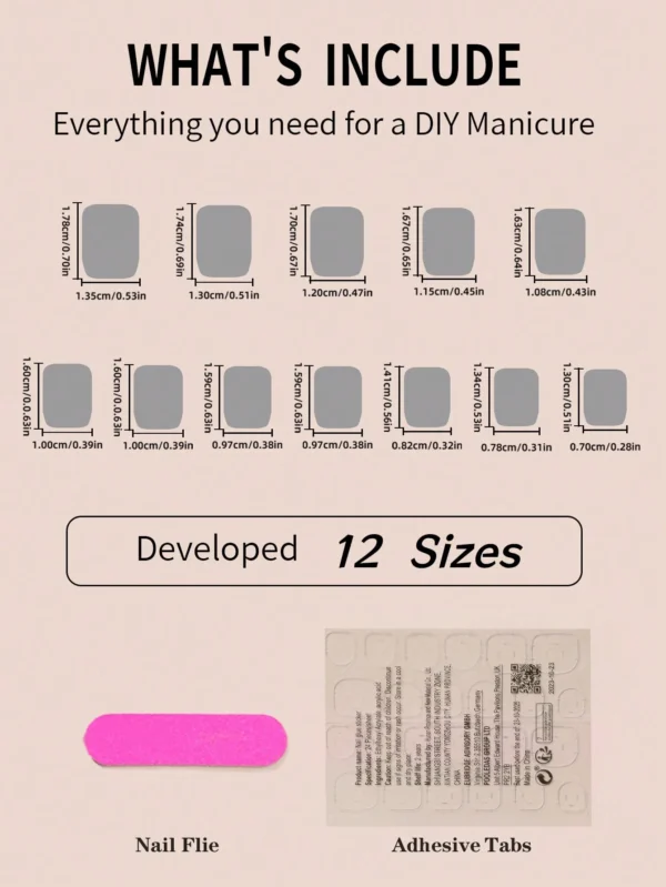 24 pcs ongles carrés nude abricot – Image 5