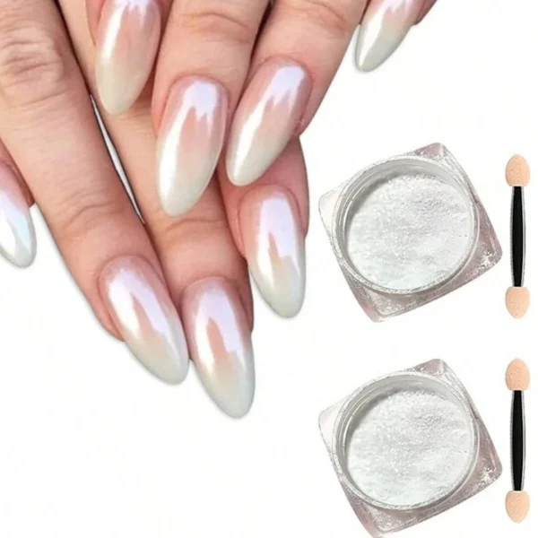 Poudre chrome blanc nacré – Image 2