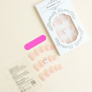 24 pcs ongles carrés nœud papillon