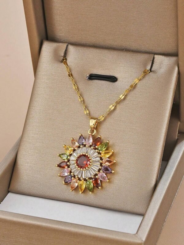 Collier Fleur Zircone Cadeau – Image 4