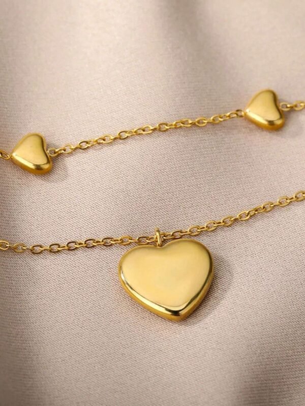 Collier Cœur Double Inox – Image 3