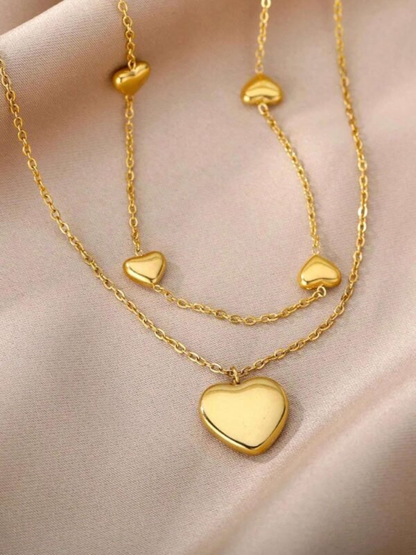 Collier Cœur Double Inox – Image 9