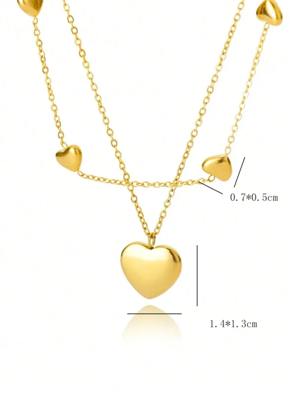 Collier Cœur Double Inox – Image 8