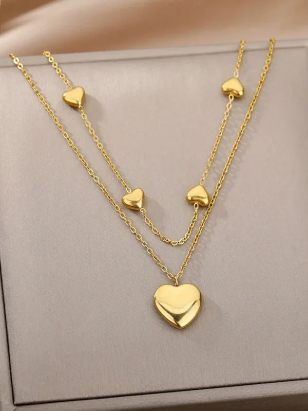 Collier Cœur Double Inox – Image 6
