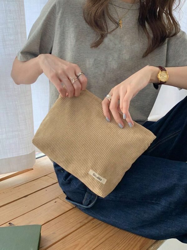 1 pc Sac maquillage velours simple – Image 3