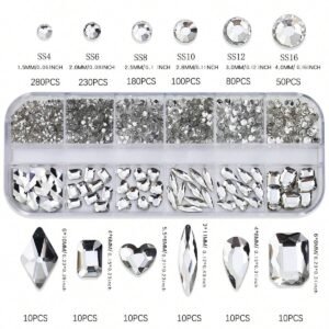 12 pcs Grilles strass ongles