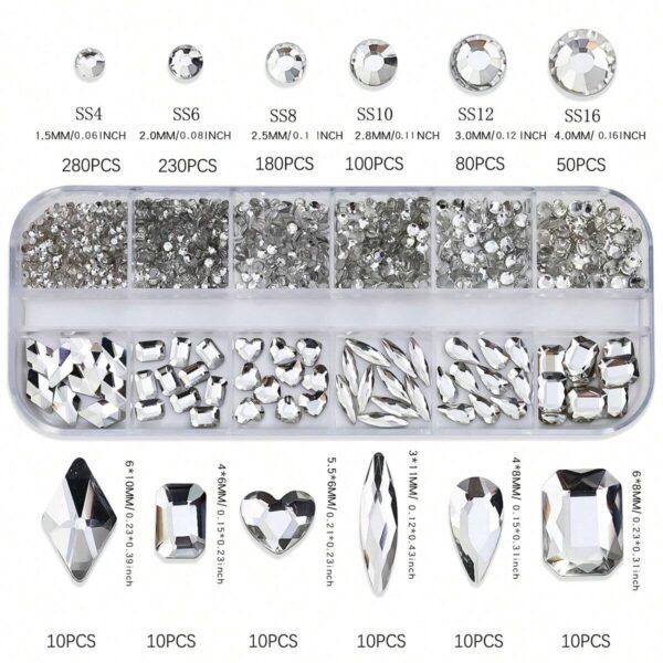 12 pcs Grilles strass ongles – Image 2